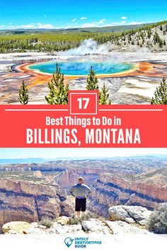 a man standing on top of a mountain with the words 17 best things to do in b