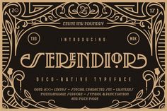 an old fashioned typeface font that is in the style of art deco, and has been