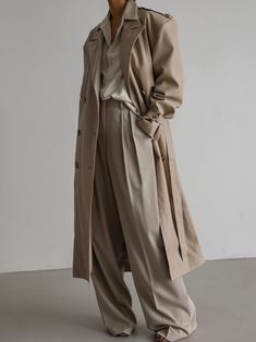 Chic vegan leather maxi trench coat with belted waist and double breasted neckline. Model is in MINUSEY ONE SIZE. ✔️ Free worldwide express shipping over $100✔️ Loved by 6,500+ customers✔️ Limited edition collections, maximum style⠀⠀⠀⠀⠀⠀⠀⠀⠀Stay ahead of the trend with can’t-find-anywhere-else staples. Your closet will thank you 💕 * MINUSEY ONE SIZE = EU 34-38, US 2-6* 100% PU Leather* Dry clean* Made in Korea - Model Height: 169cm/5'6" (US2, EU34) Faux Leather Trench Coat, The Frankie Shop, Outfits Petite, Frankie Shop, Leather Trench, Pleated Trousers, Beige Cardigan, Leather Trench Coat, Indie Outfits