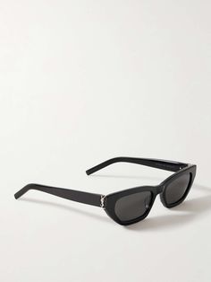 SAINT LAURENT EYEWEAR Cat-eye acetate sunglasses | NET-A-PORTER Luxury Black Casual Cat Eye Sunglasses, Ysl Cat Eye Sunglasses, Luxury Chic Matte Black Cat Eye Sunglasses, Trendy Black Luxury Cat Eye Sunglasses, Black Luxury Cat Eye Sunglasses, Luxury Black Glass Cat Eye Sunglasses, Cat Eye Sunglasses Women, Eyewear Womens, Eye Shapes