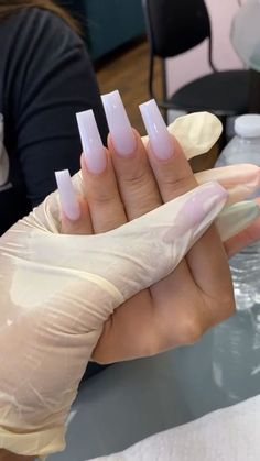 Coffin Long Nails Simple, Coffin Square Nails Long, Milky White Nails Tapered Square, Nudeish Nails, Long Square Coffin Acrylic Nails, Cute Simple Tapered Square Nails, Tappered Nails Square Medium, Long Milky White Nails With Rhinestones, Nude Pink Coffin Acrylic Nails