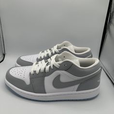 Air Jordan 1 Low Wmns “Wolf Grey” Size 8.5 Women’s Brand New With Box Message Me With Any Questions Shoes Air, Air Jordan 1 Low, Jordan 1 Low, Air Jordan 1, Jordan Shoes, Jordan 1, Womens Shoes Sneakers, Gray White, Air Jordan