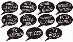 several speech bubbles with spanish words in different languages