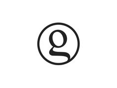 the letter g is inscribed in a circle with a black outline on a white background