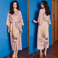 Great shopping ideas for Women Chinese Print Long Robe Satin Silk Bathrobe Sleepwear Night Gown Dress, Women's clothing V-neck Maxi Dress For Wedding Night, V-neck Maxi Dress For Wedding Night In Spring, Elegant V-neck Dress For Pajama Party, Feminine Maxi Dress For Wedding Night, Spring V-neck Nightgown For Home, Spring Maxi Dress For Wedding Night, Spring V-neck Sleepwear For Wedding Night, Spring V-neck Nightgown, Spring V-neck Sleep Robe