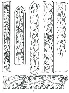 an image of some type of art nouveau style design, with decorative elements in black and white