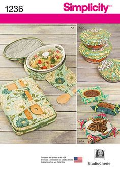 the sewing pattern is shown with instructions to make an oven mitt and pot holder