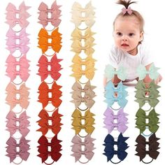 Package- The package includes 50 pieces of hair ties for infant toddler girls and 25 different colors in pairs as shown. Cute pigtail bows, and ponytail holders for baby girls. Size- Baby hair bows are approximately 2 inches wide and are made from high-quality grosgrain ribbon material with color matched elastic hair bands. Reliable Materials The baby hair elastics are made of high quality rubber and nylon, 2 or 3 circle when you tie her hair. No Hair Damage It is easy to remove it from the head without stickiness to the hair. Soft and Comfortable keep your hair firmly and not easy to lose up, break or stretch out. Durable and beautiful to use for long time. Size: 2 INCH.  Color: Multicolor.  Gender: unisex. Hair Rubber, Pigtail Bows, Band Accessories, Hair Damage, Hair Band Accessories, Baby Hair Bows, Ribbon Hair, Elastic Hair Bands, Hair Elastics