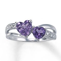 Kays Amethyst Heart Ring With Diamond Accents Sterling Silver Heart Cut Amethyst Ring With Accent Stones, Elegant Heart-shaped Amethyst Ring, Heart-shaped Amethyst Wedding Ring, Fine Jewelry Amethyst Heart Cut Birthstone Ring, Heart Shaped Amethyst Ring For Wedding, Heart Cut Amethyst Birthstone Ring Fine Jewelry, Heart-shaped Amethyst Ring For Wedding, Fine Jewelry, Heart-shaped Amethyst Wedding Ring In Fine Jewelry Style, Valentine's Day Purple Amethyst Promise Ring