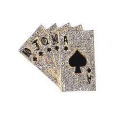 PRICES MAY VARY. Material: Cute crystal punk poker brooch pins are made of alloy , durable and delicate, not easy to get fade, helping to complete your costume accessory, which can accompany you for a long time. Cute Crystal Punk Poker Brooch Size: 1.49inch*1.34inch（38mm*34mm）.,Weight:12.2g, Fashion crystal poker brooches lapel pins. Widely applicable: these adorable brooches can be applied to hats, scarfs and various clothes, you can wear it for various parties, going to work or daily wearing, Lapel Pins Wedding, Lapel Pins Suit, Suit Shirt, Brooch Men, Valentine's Day Decor, Party Dance, Daily Jewelry, Crystal Brooch, Valentines Jewelry