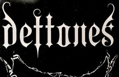 an image of the word dettones written in gothic script on a black and white background