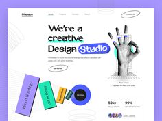 an image of a web page with the words we're a creative design studio on it