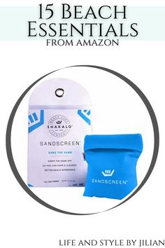 an advertisement for sandcreen's beach essentials from amazon