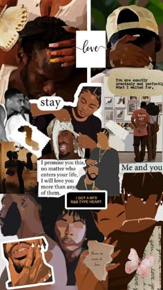 a collage of people with different pictures and words