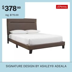 a bed with white sheets and pillows on it for $ 378 00 reg $ 70 00