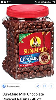 sun - maid chocolate raisins in a jar