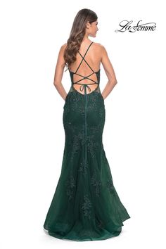 Experience timeless elegance with the La Femme 32305 Lace Dress. Crafted with intricate lace, this dress exudes sophistication and charm. Embrace delicate details and a figure-flattering silhouette, perfect for creating unforgettable memories. Elevate your style with this captivating choice for any special occasion. Emerald Green Prom Dress Long, Green Prom Dress Long, Emerald Green Prom Dress, Formal Prom Dresses Long, Prom 2024, Prom Dresses Long Mermaid, Mermaid Prom Dress, Prom Dress Stores, Designer Prom Dresses