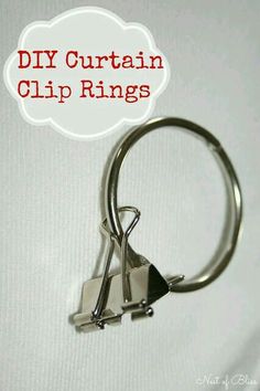 a pair of scissors with the words diy curtain clip rings above it on a white background