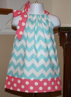 aqua blue spring chevron Pillowcase dress riley by BlakeandBailey, $19.99 Toddler Easter Dress, Pink And Blue Dress, Easter Dresses For Toddlers, Toddler Easter, Blue Spring, Easter Dress, Little Dresses