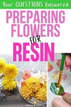 a book cover with yellow flowers in vases, and a hand holding a pencil