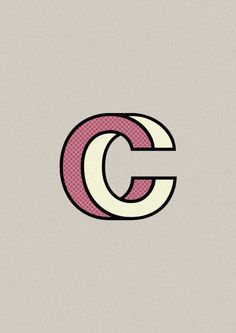 the letter c is made up of pink and white dots