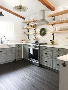 the kitchen is clean and ready to be used as a place for cooking or eating