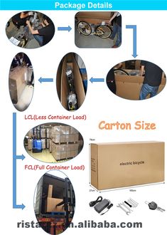 the packaging process is shown with instructions for how to package boxes and other things in it