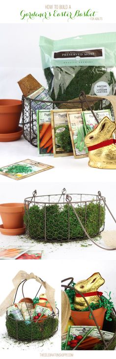 an assortment of plants and food in baskets