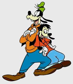 an image of mickey and goofy hugging