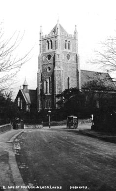 an old black and white photo of a church