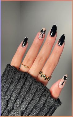 Get inspired by 30  adorable bow nail designs, from cute 3D bow nails to short and sweet styles in pink, red, white, gold, and black. This also includes coquette nails, ribbon nails, short bow nails, french tip bow nails, bow nail art. (📷 kuypernailart IG) Nail Art With Bows, White Red And Black Nails, Fall Bow Nails, Nails With Bows On Them, Nails With Bow Design, Patchwork Nails, Black Pink Nails, Nails With Bows, Black Nail Ideas