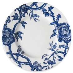 Caskata Arcadia Costal Beach Blue Floral Porcelain Dinner Plate Blue Dinner Plates, Blue Dinnerware, Large Scale Floral, White Dinnerware, Kitchenware Store, Porcelain Dinnerware, Oval Platter, Dinner Plate Sets, Blue China