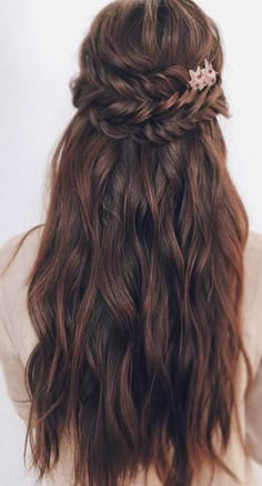 Partial Updo, Open Hair, Performance Hairstyles, Boho Hairstyle, Half Up Half Down Hairstyles, Hair Upstyles, Front Hair