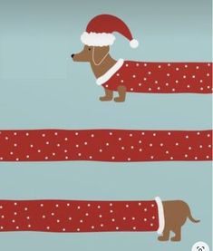 a dachshund dog wearing a santa hat and scarf