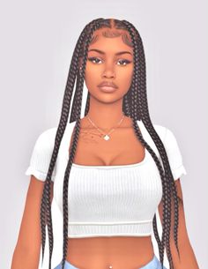 Sims 4 inspo #sims4cc #ts4cc Braids Sims 4 Cc, Sims 4 Cc Hair Black Women, Sims 4 Cc Hair Curly, Sims Cc Hair, Sims 4 Cc Hair, Sims 4 Characters, Sims 4 Mm, Sims Hair, Sims 4 Cas