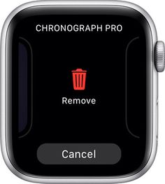 an apple watch with the screen showing how to remove or remove trash from the app