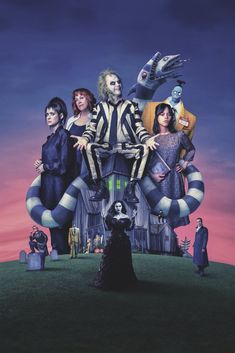 the addams movie poster with characters on it