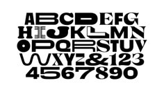 the letters are black and white with numbers on them, as well as an uppercase