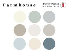 the modern farmhouse house color palette is shown in black, white, and gray colors