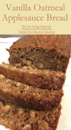 the cover of vanilla oatmeal appetizer bread is stacked on top of each other