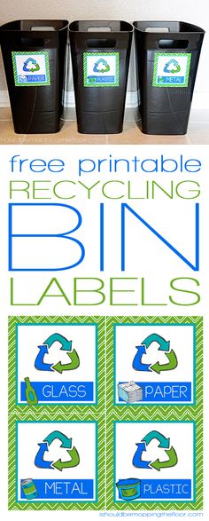 recycling bin labels and free printables