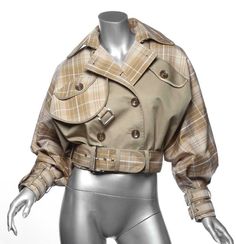 Bust: Open Waist: Approx. 30", adjustable with belt Shoulder to Shoulder: Approx. 17" Length: 19.25" ZIMMERMANN SABOTAGE Camel Beige Check Cropped Jacket Coat US4 NEW $1750 Bust: Open Waist: Approx. 30", adjustable with belt Shoulder to Shoulder: Approx. 17" Length: 19.25" Item #: 240-647-siso-020720                                                     About Us: VIP Consignment brings you the best, hard to find couture & designer clothing from VIP closets around the world. We sell both new & prev Designer Beige Gabardine Outerwear, Beige Designer Outerwear With Lapel Collar, Designer Beige Outerwear For Fall, Cropped Coat, Funky Shoes, Checked Jacket, Leather Jacket Outfits, Woman Suit Fashion, Couture Designers