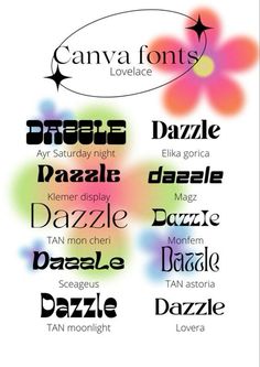 the different font styles and colors are shown in this graphic style, which is used to describe