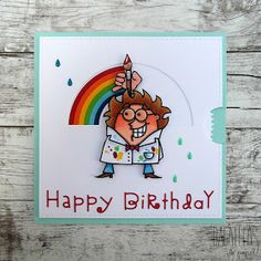 a happy birthday card with an image of a man holding a candle in his hand