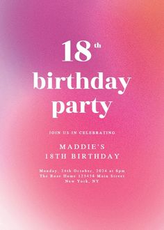 the birthday party is in pink and white with an ombree effect on it