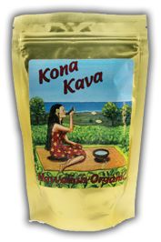 a bag of kona kava sitting on top of a table