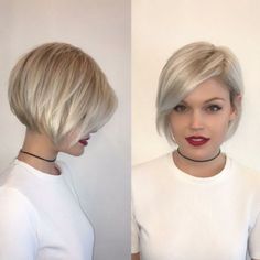 Layered Blonde Bob Hairstyle Blonde Bob Hairstyles, Short Layered Haircuts, Short Bob Haircuts, Short Hairstyle, Short Blonde, Blonde Bobs, Short Blonde Hair, Hairstyles For Round Faces, Short Hair With Layers