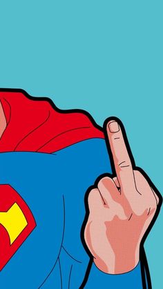 a superman pointing to the right with his finger