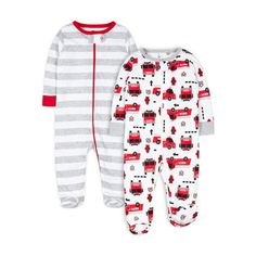 Your child will be warm and cozy wearing their long sleeve footed sleep n play pajamas. Set includes 2 sleep n play pajamas - giving them 2 outfits to choose from. Made with the purest organic cotton on the planet, in independent Oeko-Tex and GOTS Certified facilities. Perfect for lounging, playing, or sleeping. Size: 0-3M.  Color: Red.  Gender: male.  Age Group: infant. Preemie Boy Clothes, Preemie Boy, Terry Cloth Romper, Baby Boy Pajamas, Newborn Twins, One Piece Pajamas, Grey Baby, Pajamas Set