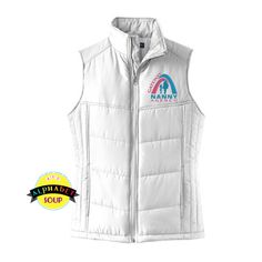 Gateway Nanny Agency Apparel Alphabet Soup Designs, LLC has partnered with Gateway Nanny Agency to bring you quality personalized Nanny Apparel. Port Authority has made this Ladies Puffy Vest to pairs nicely with a long sleeve tee or sweatshirt. We will embroider the Gateway Nanny Agency Logo to the left chest of the vest. Product details: Keep the warmth centered on your core in our Puffy Vest. These styles are great for layering over a long sleeve shirt or under a jacket. Some feature a colorful lining. 100% polyester shell with water-resistant finish 100% polyester lining Reverse coil center front zipper Interior storm flap Interior zippered pocket Interior pocket with drawcord and toggle Front zippered pockets Port Pocket™ for easy embroidery access Open hem with drawcord and toggles f Nanny Agency, Lacrosse Boys, High School Cheer, Cheer Athletics, Agency Logo, School Spirit Wear, Lacrosse Girls, Alphabet Soup, Easy Embroidery